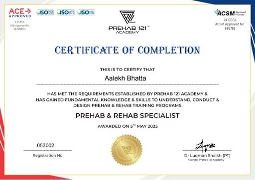 Prehab Rehab Specialist Certificate