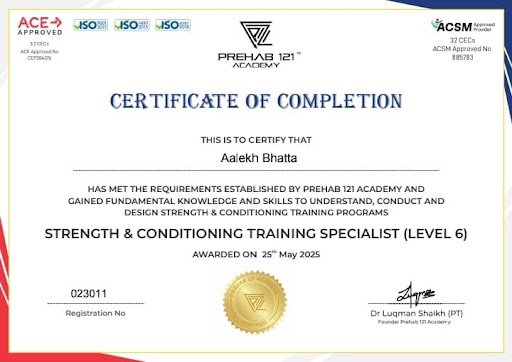 Strength and Conditioning Training Specialist Certificate
