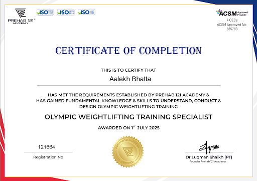 Olympic Weightlifting Training Specialist Certificate